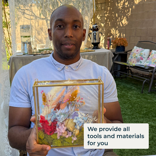 GLASS SHADOW BOX FLOWER ARRANGEMENT WORKSHOP