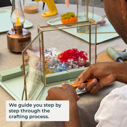 GLASS SHADOW BOX FLOWER ARRANGEMENT WORKSHOP