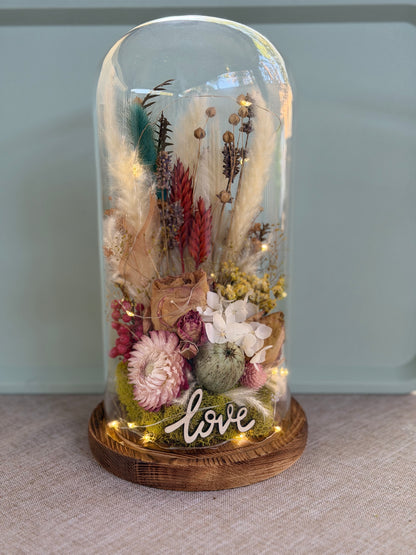 Ready Made Glass Cloche Flower Arrangement