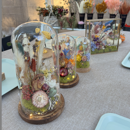 Ready Made Glass Cloche Flower Arrangement