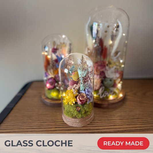 Ready Made Glass Cloche Flower Arrangement